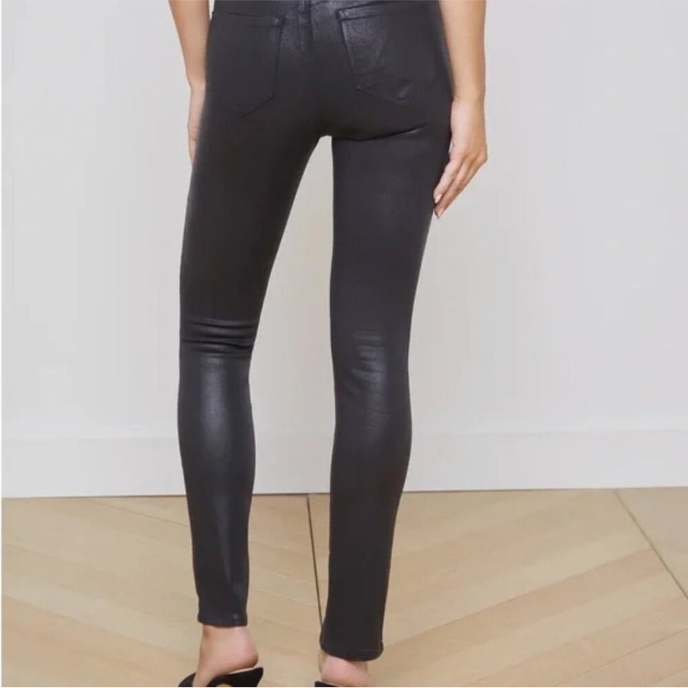 NWOT L'AGENCE Jyothi Coated Split Ankle High Rise Bodycon Skinny Jeans Size 29 - Picture 10 of 12